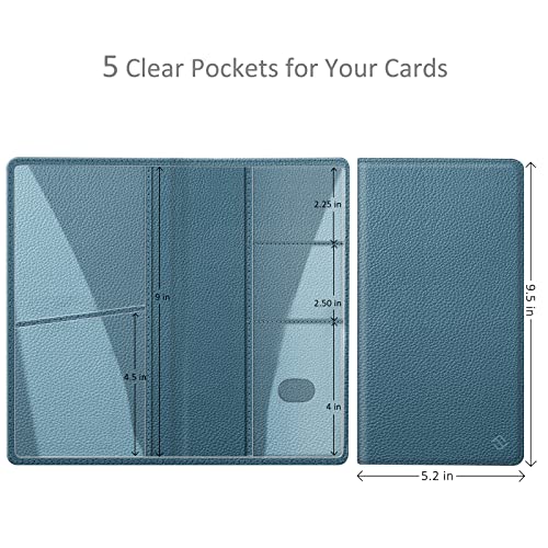 FINPAC Car Registration and Insurance Card Holder, Vehicle Glove Box Card Organizer Wallet Automobile Accessories for License - color: Ocean Blue