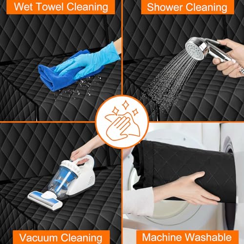 Dog Car Seat Cover for Back Seat - Waterproof, Non-Slip, Pet Bench Seat Covers, with 60/40 Split Bench Fit, Universal Size for Sedans, Trucks & SUVs, Machine Washable, Non-Stick Fur & Durable, M-Black - size: Medium