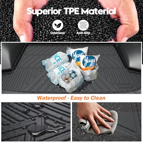KUST Floor Mats Set for 2022-2026 Hyundai Tucson Gas (Not for Hybrid or PHEV), All Weather Floor Liners & Rear Trunk Cargo Mat for Tucson Accessories, TPE Rubber Raised Edge, 4pcs - style: For │ Tucson 2022-2026 │ Full Set