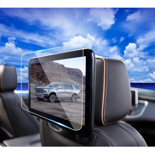 2pcs Tempered Glass Screen Protector for 2021-2025 2026 GMC Yukon Denali/Ch evy Tahoe/Suburban 12.6" Rear Seat Entertainment System, HD Clear Anti-Scratch Protective Accessories - size: Yukon Rear Seat
