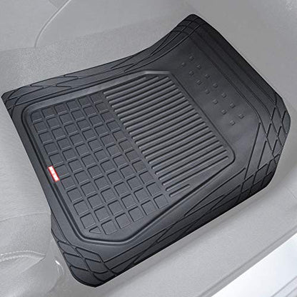 Motor Trend Flextough Semi-Custom Fit Car Floor Mats for Coupe Sedan Van SUV & Truck - Odorless Heavy Duty Rubber Floor Liners 4 Pieces Set - Trimmable (Black) (MT180)
