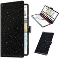 Car Registration and Insurance Holder, Vehicle Glove Box Organizer Cool Car Accessories, Auto Truck Document Holder for Cards, Driver License, Black Glitter