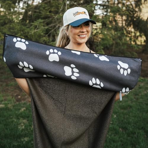 Sprints Athletic Running Towel, Full-Sized, Car Seat Cover - Performance Microfiber (Paw Prints & PR's) - color: Paw Prints & Pr's