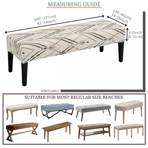 SPRINGRICO Stretch Dining Bench Cover, Removable Bench Slipcover Washable Bench Seat Protector Rectangle Bench Cover for Dining Room, Living Room, Bedroom, Kitchen (Lucid Calm) - color: Lucid Calm
