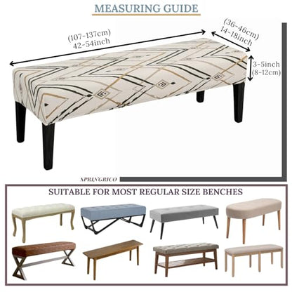 SPRINGRICO Stretch Dining Bench Cover, Removable Bench Slipcover Washable Bench Seat Protector Rectangle Bench Cover for Dining Room, Living Room, Bedroom, Kitchen (Lucid Calm) - color: Lucid Calm