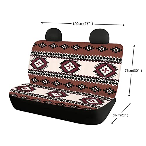 WELLFLYHOM Aztec Bench Seat Covers for Trucks Cars Suvs Southwest Indian Baja Universal Saddle Blanket Seat Covers,Soft Polyester Rear Seat Cover Split Bench Protector for Kids Pet Dogs - color: Aztec 2