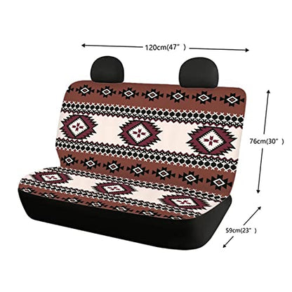 WELLFLYHOM Aztec Bench Seat Covers for Trucks Cars Suvs Southwest Indian Baja Universal Saddle Blanket Seat Covers,Soft Polyester Rear Seat Cover Split Bench Protector for Kids Pet Dogs - color: Aztec 2