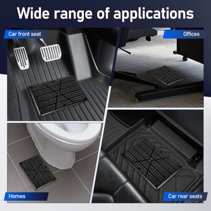 PRETYZOOM 2-Pack Car Floor Mat Heel Pad, Universal Anti-Skid Rubber Heel Scuff Plate, Auto Home Carpet Protector Patch for Driver Side Gas Pedal Foot Rest