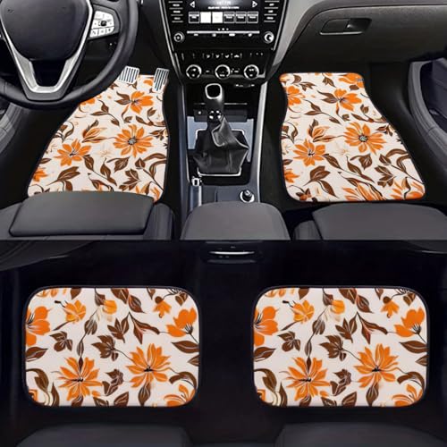 Car Floor Mats Non-Slip Automotive Floor Mats All-Weather Front Rear Car Floor Foot Mat Sets of 4 Pieces Foot Mats Rugs Carpet for Car Trucks SUV Sedans (Fall-01) - color: Fall-01