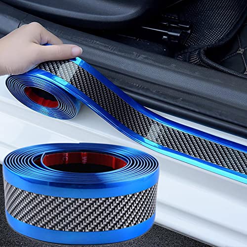 Automotive Door Entry Guard Car Door Sill Protector Anti-Collision Strip Rubber Waterproof Protection Strip for Most Car (3CM Width, Blue, 5M Length) - color: Blue, size: 5M Length, style: 3CM Width