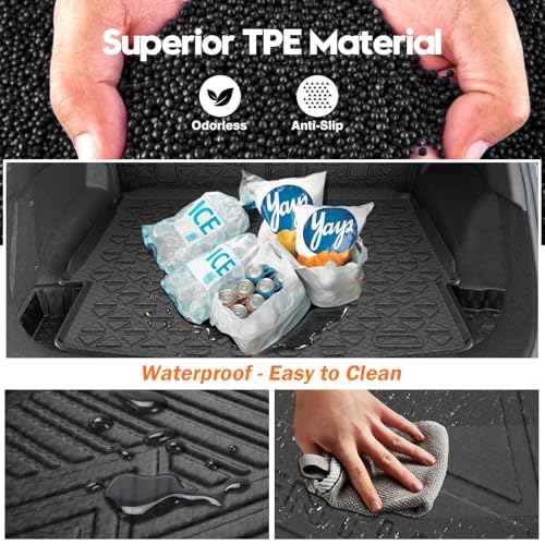 KUST Trunk Cargo Mat for Nissan Rogue 2021-2025 2026, TPE Rubber Cargo Liner with Backrest Mat for Rogue Accessories Rear Trunk Liner High Edge - style: Rogue 2021-2026 │ Trunk + Backrest Mat