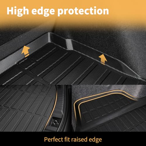 GINOWY-Cargo Liner for Honda HR-V 2023-2025 2026, All Weather 2024 HRV Trunk Mat Waterproof Cargo Mat TPE Durable Easy to Clean Non-Slip HRV Accessories Mat Black - style: For Honda HRV 2023-2026