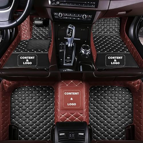 Custom Making Car Floor Mats for 97.5% Car Model Luxury Leather All Weather Waterproof Anti-Skid Full Coverage Liners (Black and Browm) - color: Black and Browm