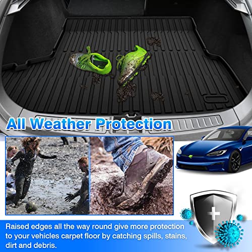 Cartist Cargo Liner Fits for Tesla Model S 2021 2022 2023 2024 Accessories All Weather Rear Trunk Liner for Model S Cargo Mat Heavy Duty - size: 3)Tesla Model S 2021-2024