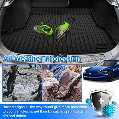 Cartist Cargo Liner Fits for Tesla Model S 2021 2022 2023 2024 Accessories All Weather Rear Trunk Liner for Model S Cargo Mat Heavy Duty - size: 3)Tesla Model S 2021-2024