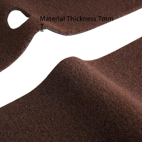 Dashboard Dash Cover Mat Carpet Compatible with 07-14 Chevy Tahoe Suburban Denali Avalanche GMC Yukon/XL,07-13 Chevy Silverado Sierra Without Dash Speaker and Only One Glove Box(07-14 Brown)