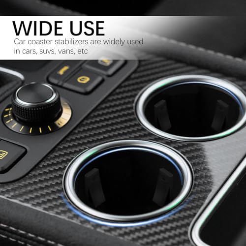 6PCS Car Cup Holder Insert Stabilizer,Anti-Shake Silicone Cup Holder Coasters for Car Stabilizer with Curve Design,Self-Adhesive Cupholder Insert for Cars Stabilizing Water Cups