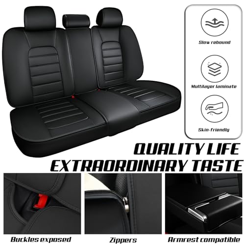 Car Seat Covers for Kia K5 2021-2026, Premium Nappa Leather, Waterproof, Anti-Slip, Full Coverage, Airbag Compatible, Breathable, All-Weather, Easy Install (5 Seats, Black&Red) - color: 5 Seats - Black&Red, size: Kia K5 2021-2026
