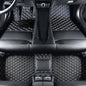 Custom Luxury Car Floor Mats Suitable for All Sedans, Sports Cars,SUV, Business Vehicles, Trucks, Waterproof and Anti Slip Fully Covered Leather Floor Mats (Black Gold)