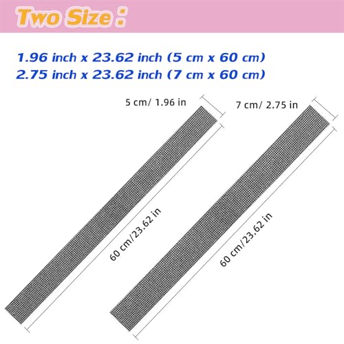 Car Door Sill Protector with Bling Rhinestones 2PCS Edge Guard Scuff Cover Anti-Scratch Strip Sticker Bumper Protector for Truck 2.75"x23.62" (Blue)