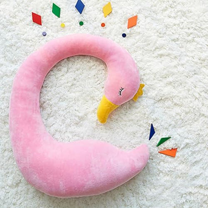 Car Travel Pillow for Kids Car Seat Pillow Cute Cartoon Travel Pillow Cushion Breathable Head and Body Support Pillow for Sleeping Travel Neck Rest Car Seat Pillow Long Journey&Road Trip - color: Pink Swan