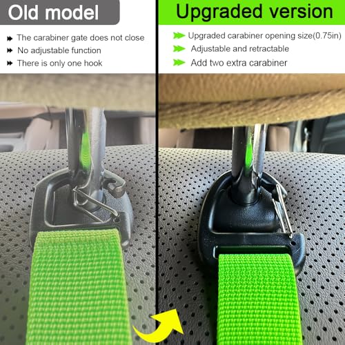 Car Headrest Hooks, Backseat Storage Organizer Hangers, Universal Vehicle Seat Back Hooks, 4 Pack (brightgreen) - color: brightgreen