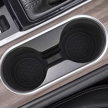 Mandark Car Cup Holder Coaster, 2.75 Inch Non-Slip Vehicle Cup Holder Insert Mats, Dustproof Automotive Interior Console Cup Insulated Pads Accessories, Universal for SUV, Sedan, Truck (Black) - color: Black