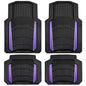 CAR PASS Heavy Rubber Car Floor Mats, Deep Waterproof Car Floor Mats All Weather, Aluminum Film Universal Trim to Fit for Cars SUV Trucks Sedans, Anti-Slip, Black Purple Metallic - color: Black Purple
