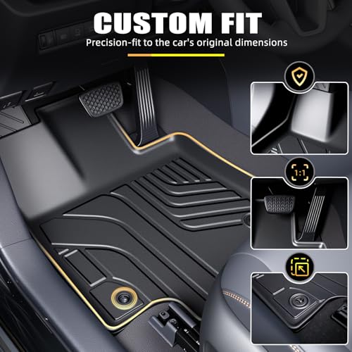 Floor Mats & Cargo Liners Set for Toyota RAV4 2019-2025 (Include Hybrid), TPE All Weather Cargo Mat Backrest Mat Cargo Liner RAV4 Full Set Mats - size: 19-25 Full Set