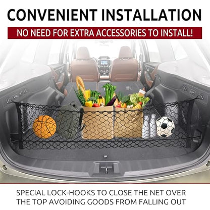 Envelope Style Automotive Elastic Trunk Mesh Cargo Net for Subaru Forester (SK) 2019-2026 - Premium Trunk Organizer and Storage - Luggage Net for SUV - Best Car Organizer for Subaru Forester