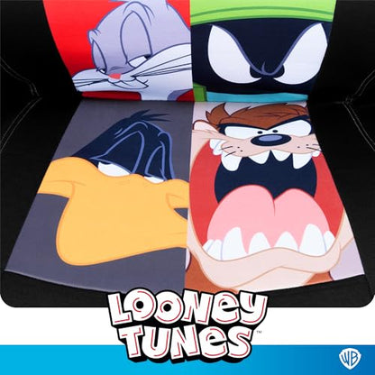 Looney Tunes Car Seat Covers – 2-Piece Front Seat Covers Featuring Bugs Bunny, Marvin the Martian, Taz & Daffy Duck – Universal Fit for Cars Trucks SUV Seat Covers for Car Cute Cartoon Car Accessories - size: 2 Front, style: Looney Tunes