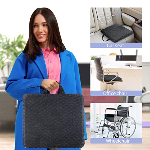 Gel Seat Cushion, for Long Sitting -Double Thick Gel Seat Cushion Breathable Honeycomb Chair Cushion with Non-Slip Cover for Office Chair Car, Wheelchair, Long Trips,Relief Sciatica Pain - color: Large Violet