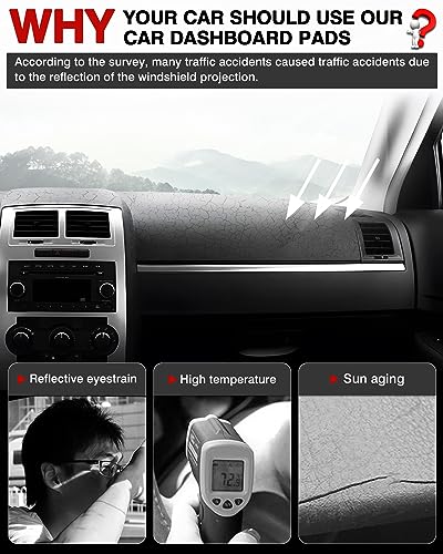 Autorder Dashboard Cover Mat for 2008 2009 2010 Dodge Charger Accessories Dash Cover Flannel Dash Mat Sunshade Glare UV Rays Protector - size: 2008-2010 Dodge Charger