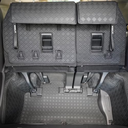 Cargo Mat Compatible with 2025 2021-2024 Toyota Sienna (with Spare Tire) - Custom Fit PU Leather Cargo Liner and Backrest Protector- All Weather Full Coverage Waterproof Trunk mat for Sienna - style: (5)Toyota Sienna 2021-2025 Cargo Mat(with spare tire)