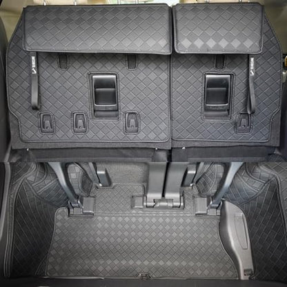 Cargo Mat Compatible with 2025 2021-2024 Toyota Sienna (with Spare Tire) - Custom Fit PU Leather Cargo Liner and Backrest Protector- All Weather Full Coverage Waterproof Trunk mat for Sienna - style: (5)Toyota Sienna 2021-2025 Cargo Mat(with spare tire)
