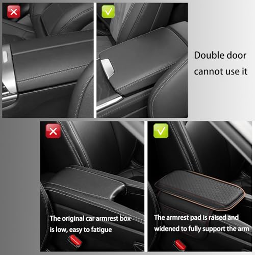 Cxtiy Upgraded Car Center Console Cover,Microfiber Leather Car Armrest Cover Cushion with 2 Storage Bags,Universal Car Armrest Storage Box Car Interior Accessories for Most Vehicles (Beige)