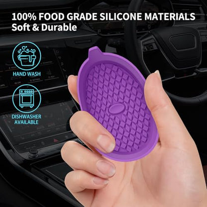 Car Cup Holder Coasters [4 Pack] Silicone Cups Mats, Automotive Universal Non-Slip Recessed Interior Accessories Deep Purple - color: 4pack-deep Purple