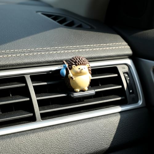 7 Pcs Cute Hedgehog Car Dashboard Decor with Stickers, Computer Monitor Decor Aesthetic Car Accessories for Women