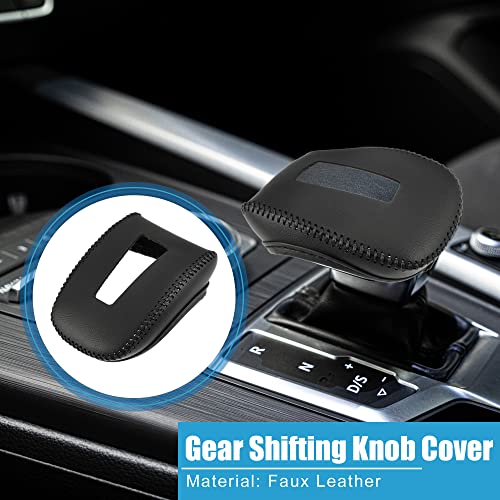 Gear Shifting Knob Cover Automatic Transmission Lever Trim for Mitsubishi Outlander PHEV GN0W GN Series 2022-2023 Faux Leather Black - color: Black