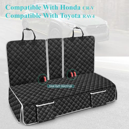 Dog Car Seat Cover Compatible with Honda CRV CR-V Toyota RAV4 Back Seat, Pet Bench Backseat Covers with Non-Slip Backing for Small-Mid Sized SUVS and Sedans