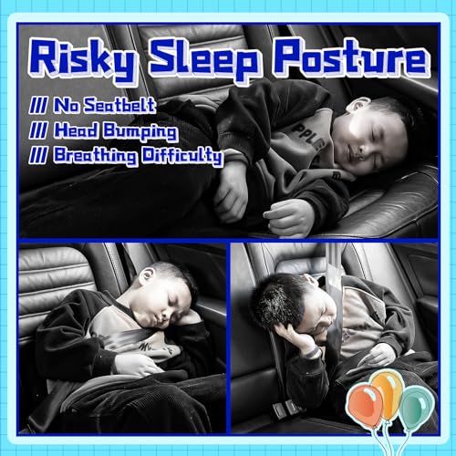 Ivtivfu H-Shape Car Seat Pillow for Kids, Blue Dinosaur | Kids Car Pillows, Child Car Head Support, Travel Neck Rest, Car Seat Pillow for Children - color: Blue Dinosaur