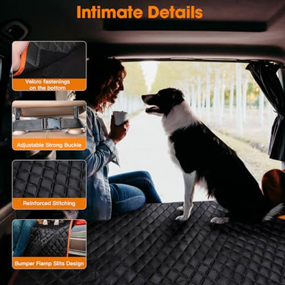 SUV Cargo Liner for Dogs, Waterproof Cargo Liner for SUV, Pet Dog Cargo Cover Mat with Bumper Flap Protector, Nonslip Car Trunk Mat for Sedans Vans, Universal Fit (90" L x 55" W)