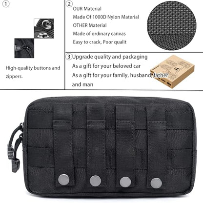 6 Pack Tactical Molle Automotive Seat Back Organizer Tactical Vehicle Panel Organizer with 5 Detachable Molle Pouch for Car Truck Ford Jeep Vehicle,US Flag Patch For Man (5 Pouches) - style: 6 Pack
