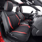 LUCKYMAN CLUB F150 Full-Set Seat Covers J03-Q3 with Waterproof Faux Leather, Fit 2015-2025 Ford F150 and 2017-2025 F250 F350 F450 (Full Set, Black-Red) - color: Black&Red, size: Full Set