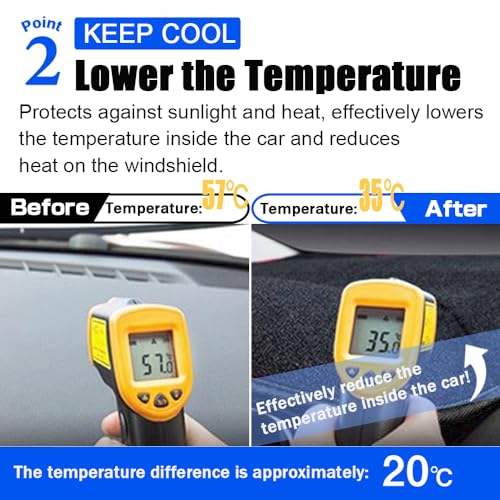XITER Polyester Dashboard Cover Mat Carpet Dash Nonslip Sun Shade Mat Compatible For Toyota Highlander 2014 2015 2016 2017 2018 2019 - size: 2014-2019 Highlander