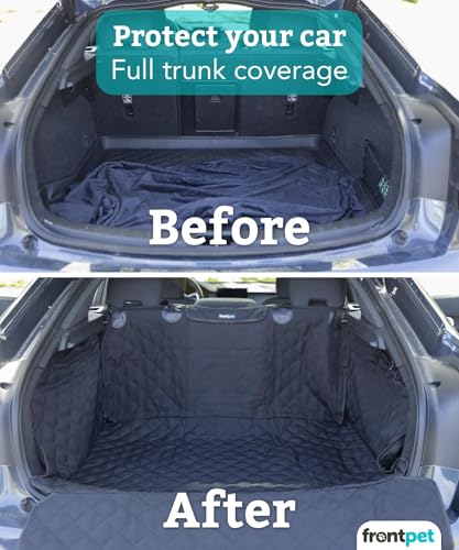Cargo Cover for Dogs, Water Resistant Pet Cargo Liner Dog Seat Cover Mat for SUVs Sedans Vans with Bumper Flap Protector, Non-Slip, Backseat Cover, Trunk Liner Universal Fit (Large/Black) - color: Black