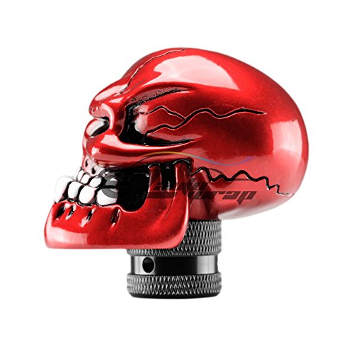 EZAUTO WRAP Red Universal Manual Wicked Skull Head Gear Stick Car Shift Knob Shifter Halloween - color: Red