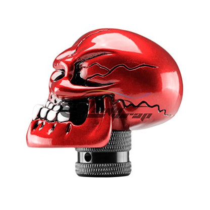 EZAUTO WRAP Red Universal Manual Wicked Skull Head Gear Stick Car Shift Knob Shifter Halloween - color: Red