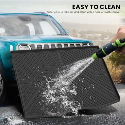 LASFIT Trunk Mat for Jeep Renegade 2015-2023, All Weather TPE Custom Fit Accessories Cargo Mat Liner Trunk Liner, Black - style: Renegade 2015-2023 Cargo Mat