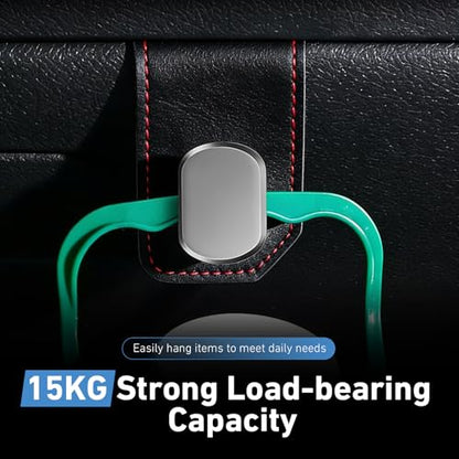 2 PCS Car Co-Pilot Glovebox Hooks, Multifunctional ABS Glove Box Storage Double Hangers, Front Passenger Seat Storage Hooks for Bags, Umbrellas, Purses, Universal for Most Vehicles (Black)